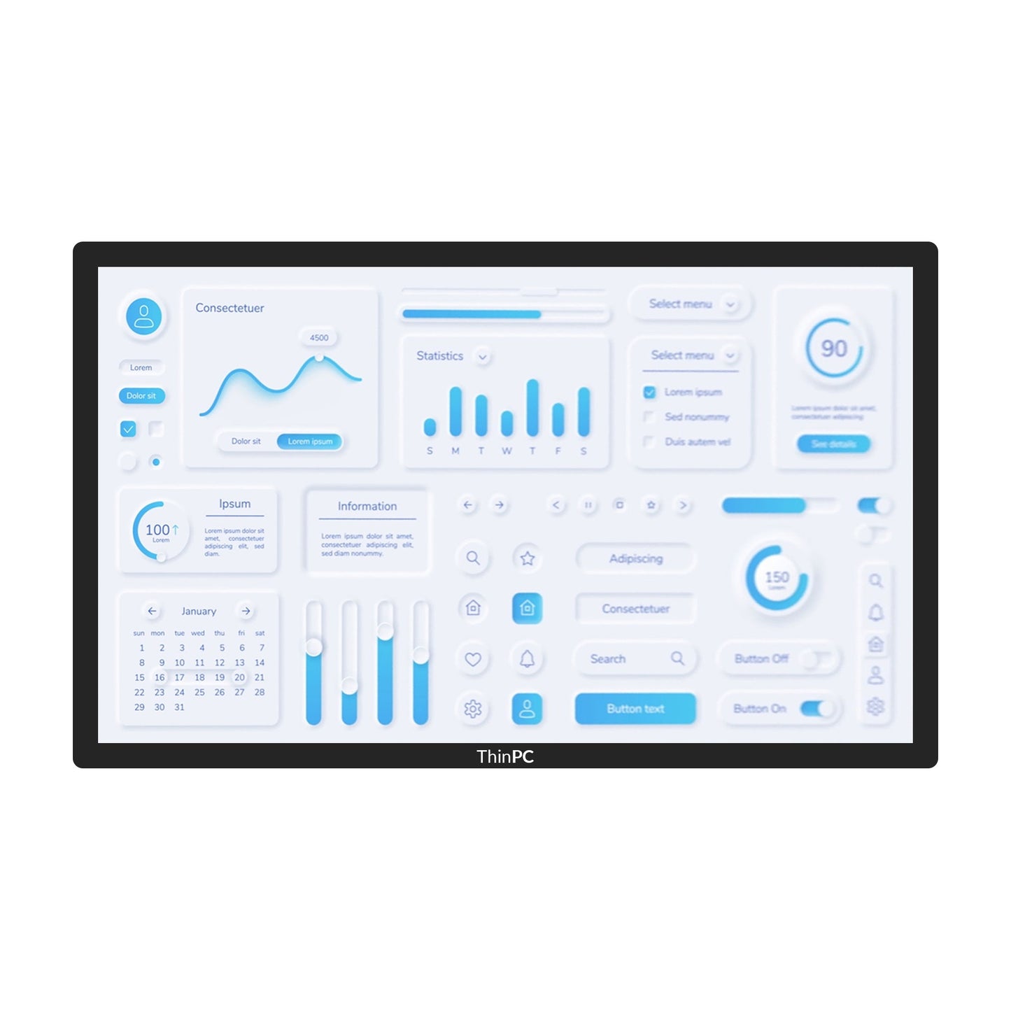 43" Capacitive Multi Touch screen Monitor