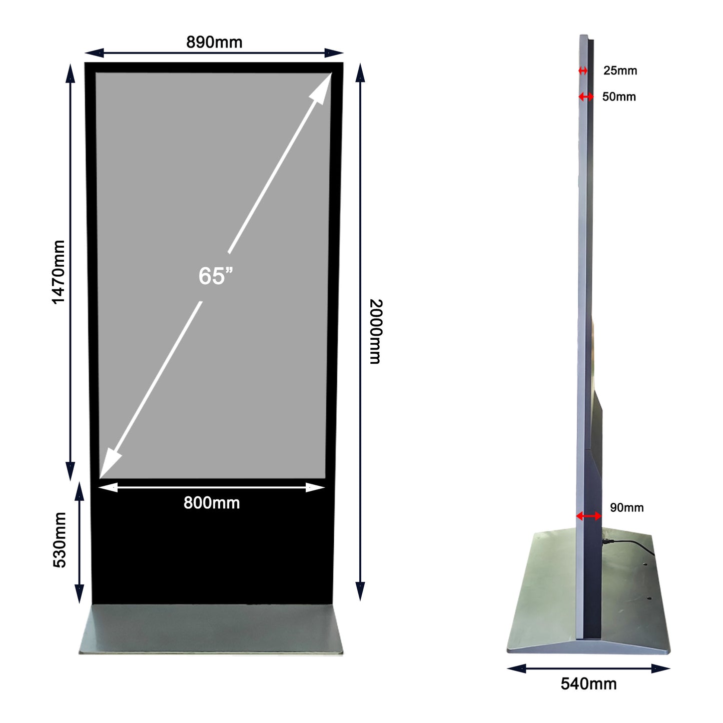 65” Ultraslim Android Digital Floor Standee