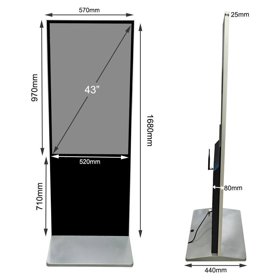 43" Ultraslim Android Floor Standee