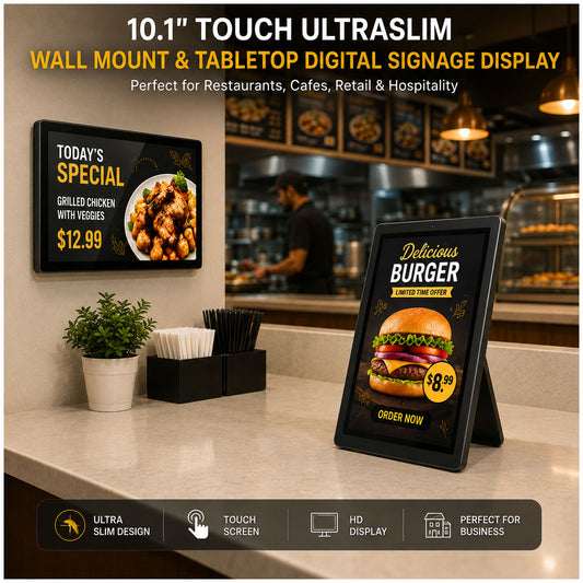 10.1" Ultraslim Wall Mount Digital Signage Display | 2GB RAM | 16GB Storage | Android - ThinPC