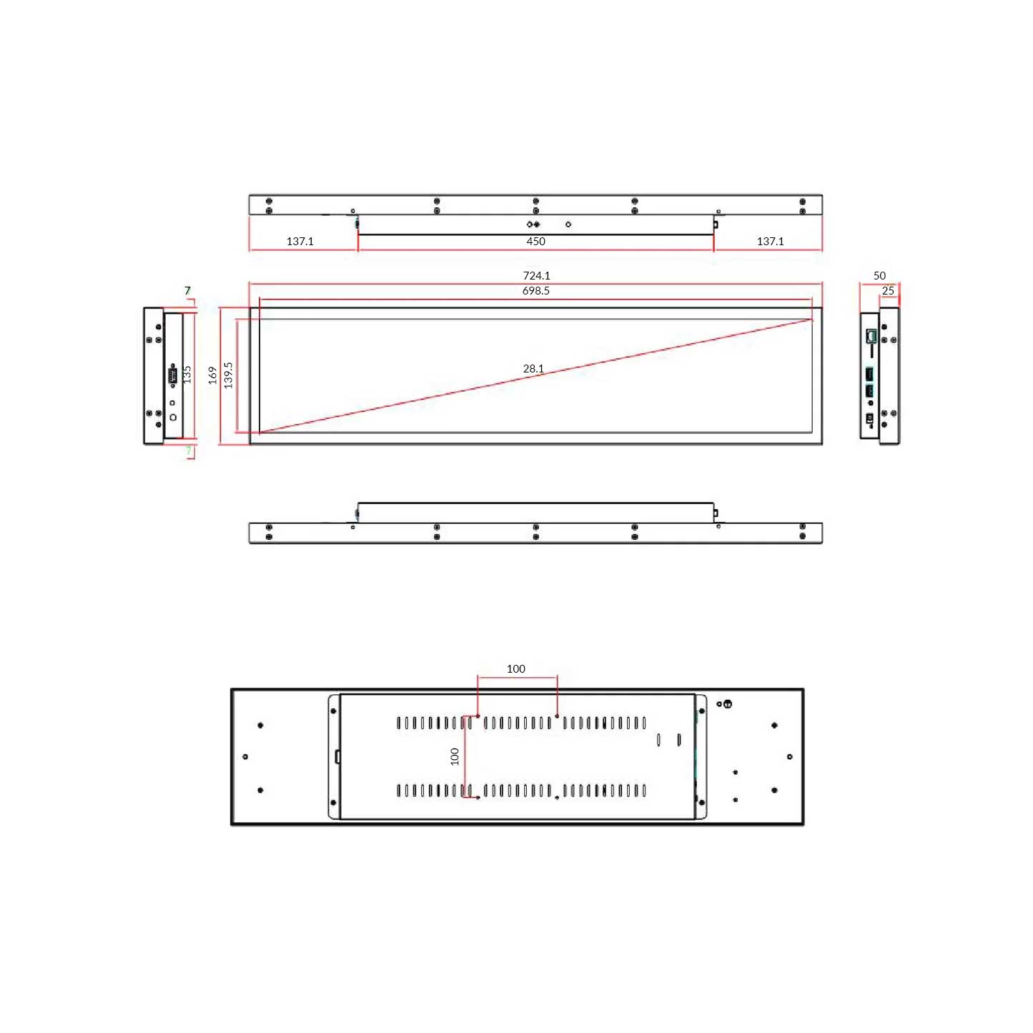 28.1" Bar Display | Brightness 700 nits | Android 11