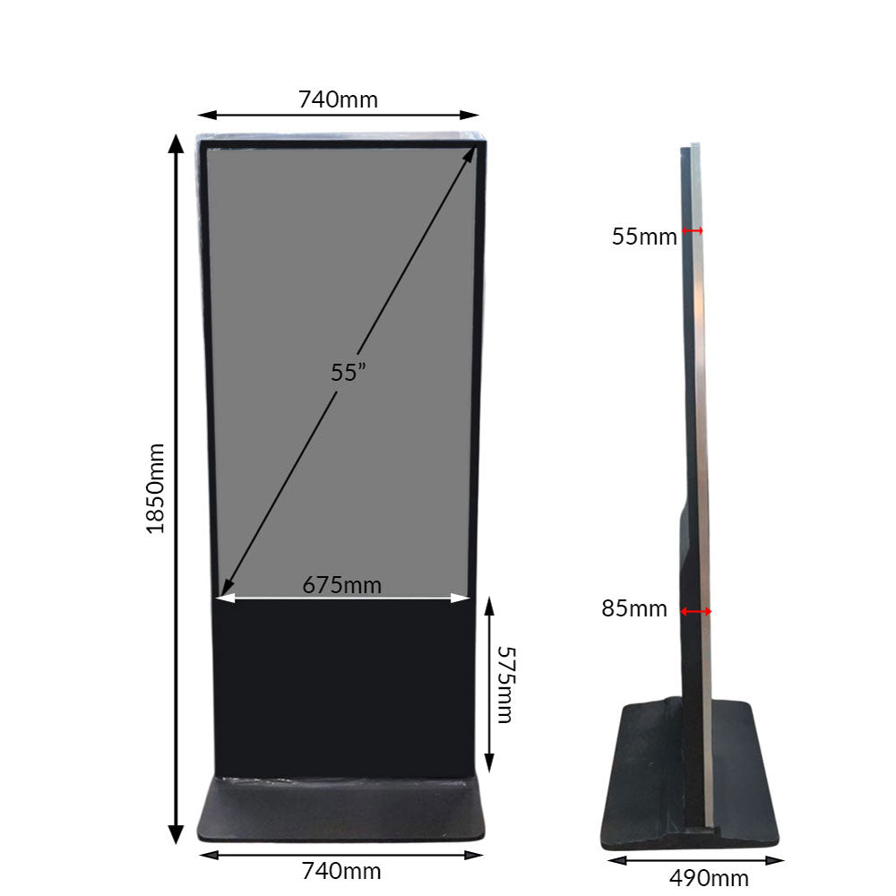 55” Slim Android Digital Floor Standee - ThinPC