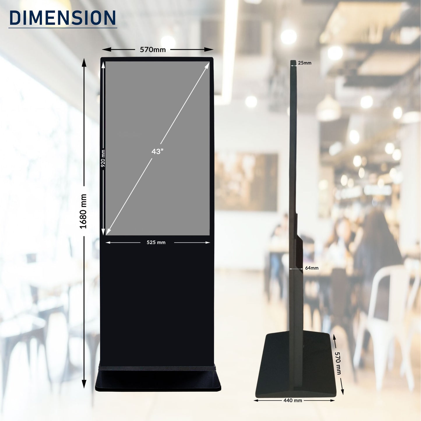 43” Ultraslim Android Digital Floor Standee