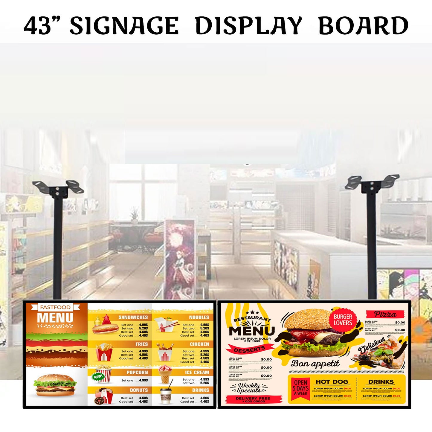 43" Digital Signage Display  | Central Content Management Software