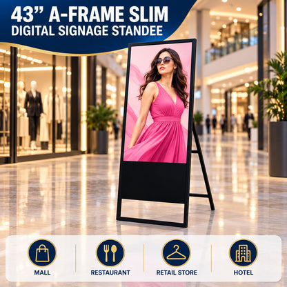 43" A-Frame Slim Digital Signage Standee