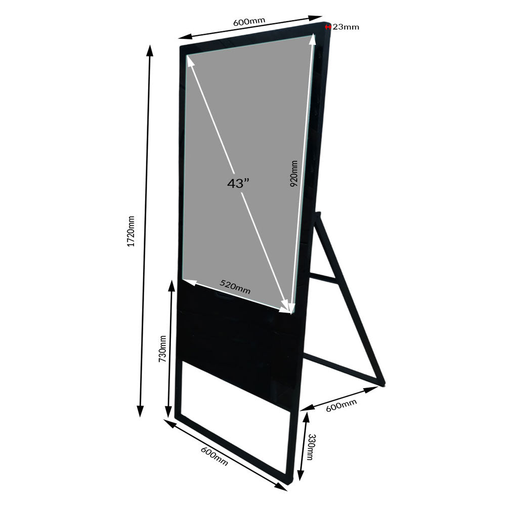 43" A-Frame Slim Digital Signage Standee - ThinPC