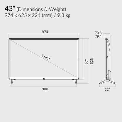 Model - 43LV640S Commercial-Signage TV (16 x 7)IPS Panel / HD / VGA / HDMI / USB / Wi-Fi - ThinPC