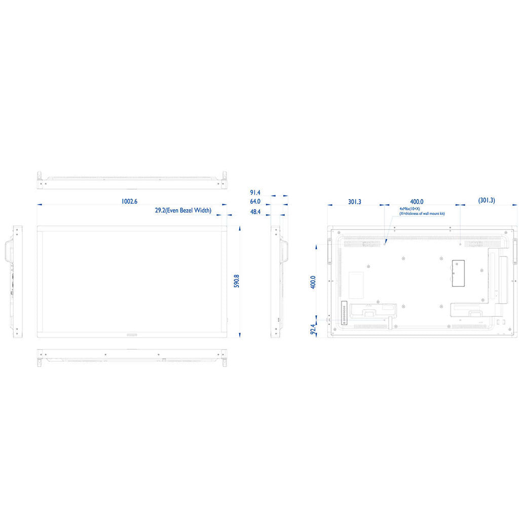 Model - 43BDL4051T  / Inbuilt Web Browsing / W-Fi / Inbuilt Android / HDMI / DVI / VGA / RS232 / USB/ RJ-45 - ThinPC
