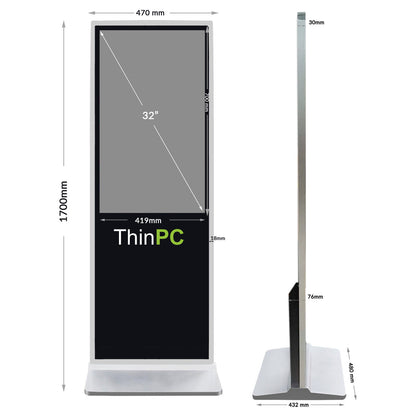 32” IR Ultraslim Digital Display Touch Standee